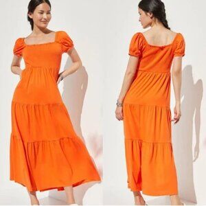 Anthropologie x Daily Practice | Smocked Tiered Maxi Dress - Size XL Petite